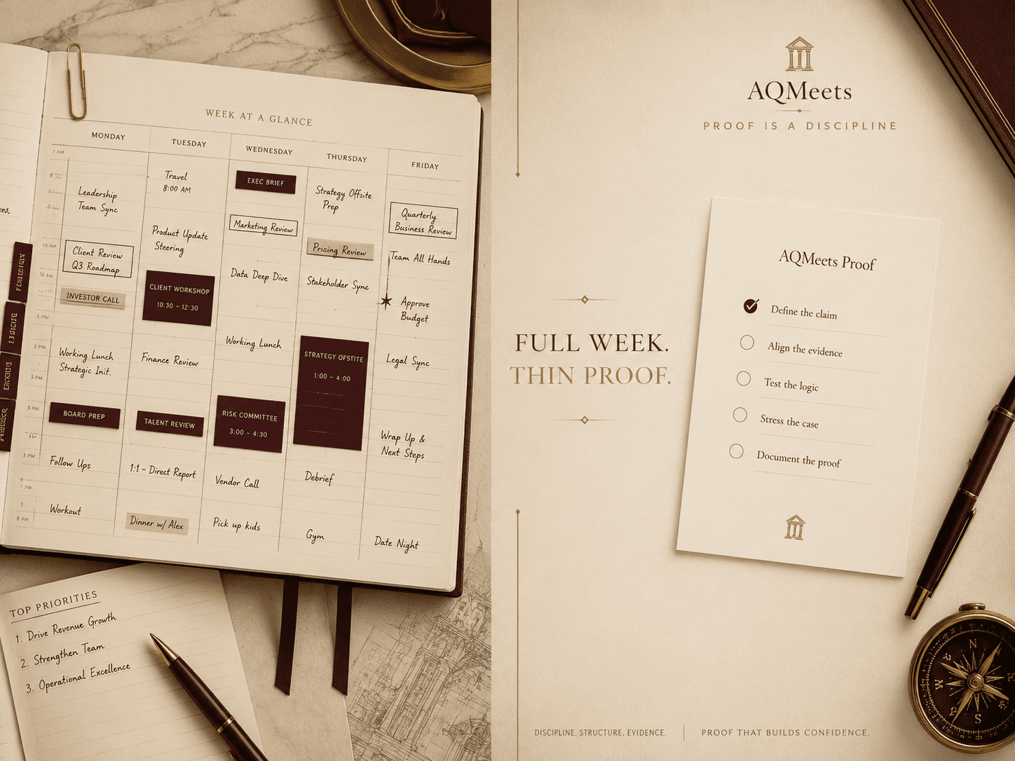 Packed calendar and thin proof card