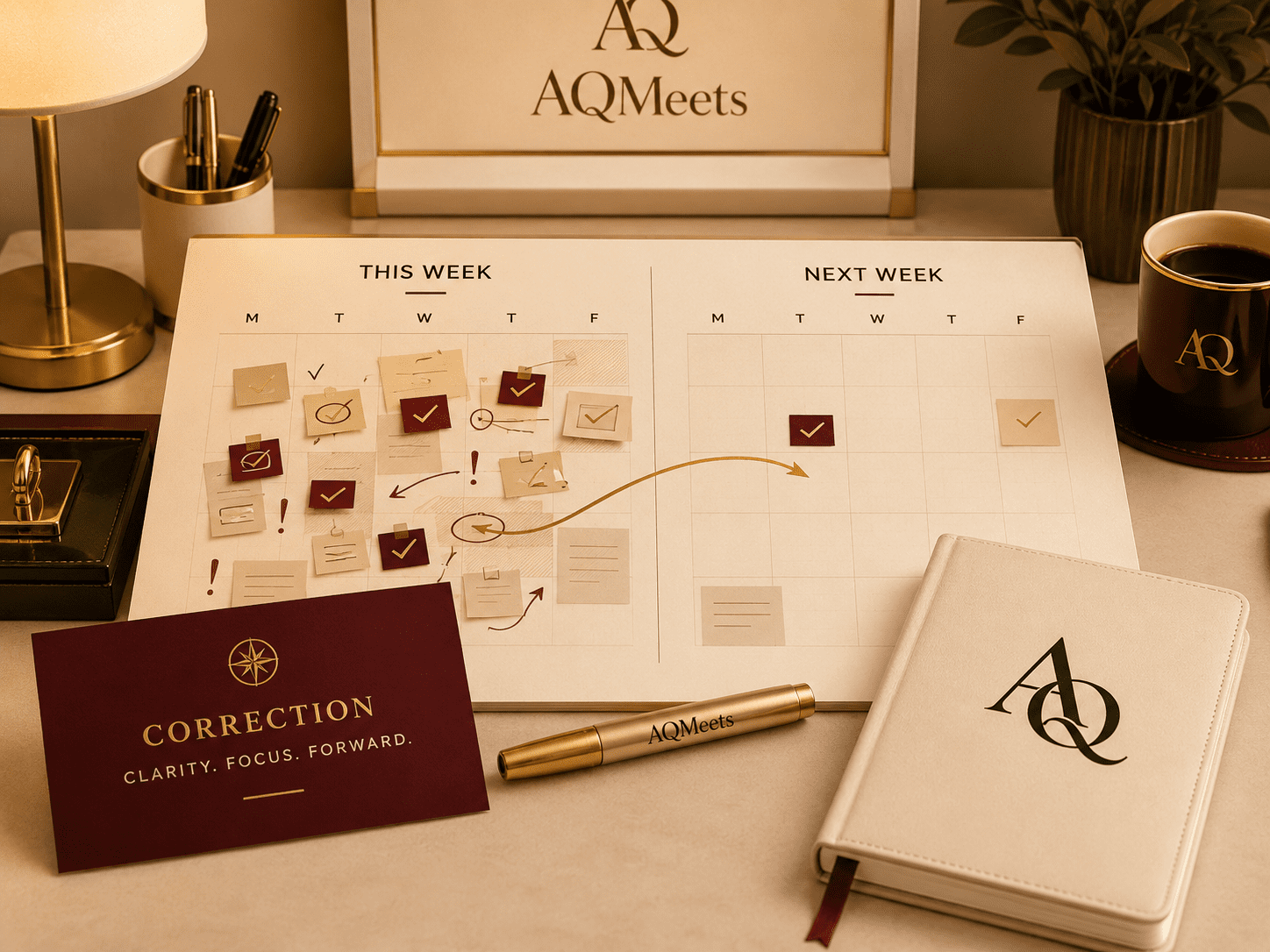 AQMeets weekly review worksheet and correction rhythm